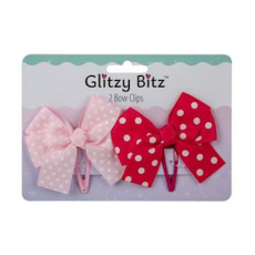2 piece 5cm Bows Snap Clips